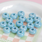 10 vnt 14 mm akrilo spalvos didelės skylės abaku atskirti karoliukai &bdquo;pasidaryk pats&ldquo; rankų darbo mobiliojo telefono grandinėlė plaukams aksesuarai karoliai su karoliukais medžiaga mėlyna