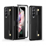 Ne&scaron;iojamas apyrankės odinis mobiliojo telefono dėklas, skirtas Samsung Galaxy Z Fold 4 sulankstomas 3 sulankstomas 4 sulankstomas 2 5 g sulankstomas 2 3 priekinė apsauginė plėvelė for Samsung Z Fold 2 pilka
