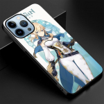 Genshin Impact telefono dėklas, skirtas iPhone 14 13 11 12 Pro Max Mini Xs Xr X 7 8 6s Plus Se 2022 grūdinto stiklo apsauga galinis dangtelis For iphone 8