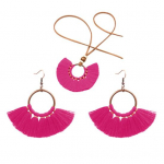 Bohemijos moterų apvalus pakabukas, kutas, virvė, karoliai, auskarai, papuo&scaron;alų rinkinys