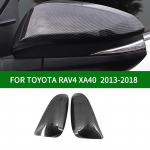 For TOYOTA RAV4 XA40 2013-2018 car Rearview mirror cover trim, black carbon fibre Side Turn Signal Mirror Covers 2014 2015