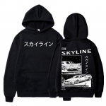 Drift japonų anime AE86 gobtuvas Initial D dvipusiai megztiniai su gobtuvu Unisex R34 Skyline GTR JDM laisvalaikio laisvi megztiniai L