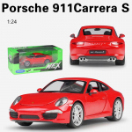 1/24 skalės Welly Porsche 911 CARRERA S lydinio automobilio modelis, liejiniai metaliniai žaisliniai automobiliai Automobilių modeliai, modeliuojantys, kolekcijos, dovanos vaikams 1/24-19x7.5x5.5cm