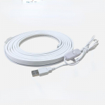 1m 5V USB LED juostiniai &scaron;viestuvai neoninių &scaron;viestuvų juostelės, lanksčios vandeniui atsparios neoninės LED lynų lemputės, skirtos patalpų miegamojo televizoriaus foninio ap&scaron;vietimo spintelėms ir tt 1M balta