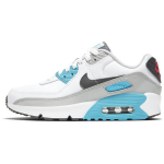 Nike Air Max 90 Odiniai GS Balti Chloriniai Mėlyni Vaikams Sportbačiai &Scaron;viesiai Fusion Raudoni Geležies Pilki CD6864-108 35.5