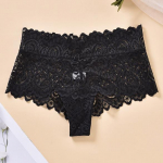 80 kg Negabaritiniai moteri&scaron;ki apatiniai Seksualios mergaičių nėriniuotos kelnaitės grynos medvilninės juostos L juoda