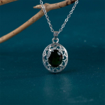 POMOiii mieli moteri&scaron;ki karoliai su raudonu kubiniu cirkonio oksidu Paprasti stilingi aksesuarai, skirti vakarėliui madingiems pakabukų karolių papuo&scaron;alams 45cm žalia