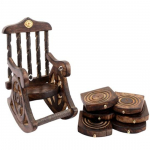 Medinis gražaus dizaino arbatos kavos padėkliukų rinkinys su dekoratyviniu arbatos kavos puodelių laikikliu Alaus skardinės, baro stiklas