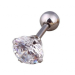 1vnt Unisex kubinis cirkonis, inkrustuotas titano plieno auskaras i&scaron; kremzlės papuo&scaron;alai 4mm sidabras