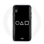 Coque de t&eacute;l&eacute;phone - Squid Game - Iphone XR - Noir - Souple - Design inspir&eacute; de Squid Game juoda