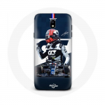 Coque pour samsung galaxy S4 Formule 1 Max Verstappen Pilote automobile F1 Bleu