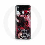 Coque pour Samsung Galaxy A40 Demon Slayer Tanjiro Nezuko Attaque Combat - Maniacase