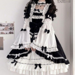 Balta naktis Aurora OP Lolita Vintage suknelė S balta/juoda