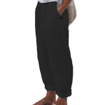 Mados populiarios Haremo kelnės Vienspalvės ki&scaron;enės Vasarinės elastinės juosmens tiesios kojos Sportinės kelnės Gatvės apranga 2XL juoda