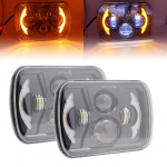 7 colių kvadratinių automobilių Wrangler LED priekiniai žibintai, 40 W geltonos ir baltos spalvos posūkio signalo juosta, skirta Jeep Cherokee 2 pieces