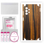 apgo Protective Skin Sticker for the back+sides compatible with Samsung Galaxy A13, Full Wrap Film, Foil, Vinyl - Pattern Tigerwood