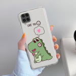 Skaidrus dėklas Samsung Galaxy A52 A12 A51 A32 A21s A71 A32 A22 50 A70 A31 A72 5G telefono dangtelis Mažas dinozauras Mielas Coque Capa Samsung A71 5G