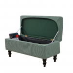 Stretch Shaker Velvet Storage taburetės dangtelis Atvartas pėdų atramos užvalkalas Sofos pėdų atramos užvalkalas Kėdės kojos atramos užvalkalas L žalia