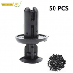 50 vnt. 8 mm automatinio buferio tvirtinimo elementas, skirtas Toyota Nissan Honda plastikinio kniedės laikiklio stumiamojo variklio dangčio sparno automobilio durelių apdailos skydelio spaustukai juoda