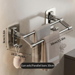 Lipnus dviejų sluoksnių rank&scaron;luosčių laikiklis Vonios rank&scaron;luosčių kabykla Rank&scaron;luosčių laikiklis Virtuvės laikymo lentynėlė Vonios tvarkyklės priedai su kabliuku 30cm