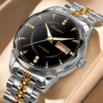 Vyri&scaron;kas visi&scaron;kai automatinis mechaninis laikrodis, vandeniui atsparus &scaron;viečiantis nerūdijančio plieno dirželis, madingas rie&scaron;o laikrodis juoda