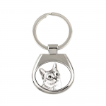 Singapura Cat - raktų pakabukas su katinu, raktų pakabukas su spauda, ​​personalizuotas pakabukas i&scaron; Art-Dog prekės ženklo sidabras