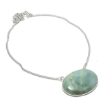 Aquamarine Gemstone Handmade 925 Sterling Silver Jewelry Necklace 18 b6w18