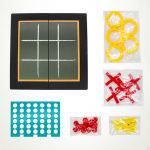 2 in 1 Borad Game Foldable 4 A Row and Tic Toe Desktop Toy Portable Lightweight Strategy