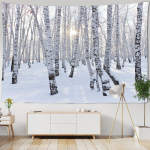 3D kra&scaron;tovaizdis mi&scaron;kas beržas mi&scaron;ko medžiai didelis gobelenas hipis siena gobelenas bohemi&scaron;kas papuo&scaron;ti gobelenas miegamojo fonas audinys W200xH150cm