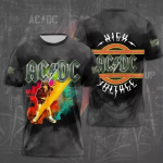 Vasariniai vyri&scaron;ki drabužiai Roko juostos mar&scaron;kinėliai AC/DC 3D spaudiniai Vaiki&scaron;ki mar&scaron;kinėliai trumpomis rankovėmis Hiphopo mados apvali kaklo laisvalaikio mar&scaron;kiniai vir&scaron;ūnės XL