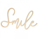 Mot en bois - Artemio - Smile - 30 x 16.5 x 0.5 cm - D&eacute;coratif - Personnalisable