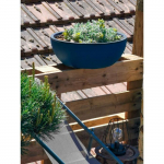 Bac &agrave; fleurs rond RIVIERA COUPE GRANIT - Plastique - Diam&egrave;tre 40 cm - Bleu