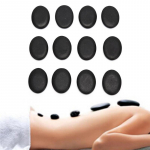 12 vnt. 3*4 cm masažo akmenų, masažo lavos, natūralios energijos masažo rinkinys, SPA akmuo