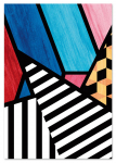Plakat abstrakcja geometria 21x29,7 cm A4