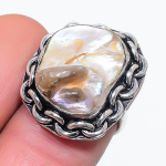 Biwa Pearl Handmade 925 Sterling Silver Jewelry Ring Size 6.5 l5p63