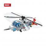 WOMA TOYS Karinio lėktuvo modelis Kovinis sraigtasparnis Black Hawk Plastikinis ABS Konstruktorius Kaladėlės Žaislų rinkinys sidabras