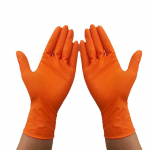 10/30 vnt. vienkartinių pir&scaron;tinių su rombo formos tekstūruotu rankena, skirtų mechanikų saugos ir darbo pir&scaron;tinėms, sunkiosioms oranžinėms nitrilo pir&scaron;tinėms