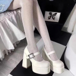 Auk&scaron;takulniai moteri&scaron;ki batai prancūzi&scaron;ko stiliaus Mary Jane moteri&scaron;ki pavasariniai vandeniui atsparūs storu padu smulkūs nevarginantys vieni batai nuotakoms 38