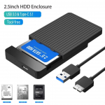 2,5 colio SSD dėklas SATA į USB 3.1 mobilųjį kietąjį diską skirtas disko HDD tipo USB-C korpusui Palaiko SSD HDD talpa iki 6 TB USB3.0 interface
