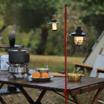 Ne&scaron;iojamas itin lengvas aliuminio sulankstomas &scaron;viesos stovas kempingui ir i&scaron;kyloms Black - Single Hook