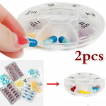 2pcs/lot 7 Days with A Week 7 Compartments Box Mini Portable Dispensing Box Jewelry Medicine