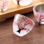 Japoni&scaron;ko stiliaus Sakura vyno taurės Vyno dekanteris Rankų darbo kokteiliai Sake taurės Retro maži arbatos puodeliai skaidrus vandens puodelis 50 ml 201-300ml