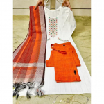 Bolivudo medvilninis kurta, kelnės ir dupatta komplektas moterims, dizainerio salwar kameez kurti suknelė GF-046351 L-40