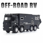 Naujas 1/24 NOMADISMs Arocs Unimog lydinio kemperis kelioninis automobilis modelis lietas metalas žaislas visureigis RV transporto priemonės modelis garsas &scaron;viesa vaiki&scaron;ka dovana juoda