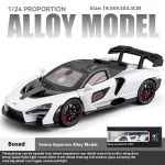 1/24 mastelio McLaren Senna Super Sports Mini GT lydinio lieto modelio transporto priemonė su garso ir &scaron;viesos imitacija Gimtadienio dovanų dėžutė vaikinui balta