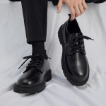 Vyri&scaron;ki Korėjos odinė platforma &bdquo;Oxfords Slip on Thick Tottom&ldquo; vyri&scaron;ki derbio batai Laisvalaikiai &bdquo;Loafers&ldquo; Vyri&scaron;ki kvadratiniai pir&scaron;tai oficialios suknelės batai 43