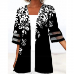 Moteri&scaron;ka pavasario vasaros marginta vidutinio ilgio rankovių laisva kanapinė maža vir&scaron;utinė striukė XXXXXL