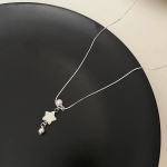 Minimalistinis Pearl Star Pentagram Charms pakabukas karoliai Saldus mielas Harajuku raktikaulio grandinėlė moterims mergaitėms papuo&scaron;alai Dovana