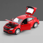 Nauja 1:24 &bdquo;Honda Civic TYPE-R&ldquo; lydinio automobilio modelis, liejamas automobilis, metalinis sportinis automobilio modelis, garso ir &scaron;viesos kolekcija, papuo&scaron;alai, vaiki&scaron;ki žaislai, dovana juoda