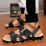 Užsisakykite didesnį dydį Mada Auk&scaron;tos kokybės Namai Vyri&scaron;ki sandalai Laisvalaikiai, patvarūs vyri&scaron;ki batai Neslystantys Peep Toe Vyri&scaron;ki &scaron;lepetės Vasariniai batai Sandalijos plius dydis 38